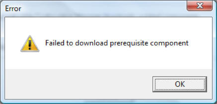 Failed to download prereq files error