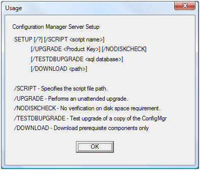 ConfigMgr Command Line Switches