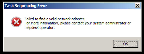 Failed to find a valid network adapter