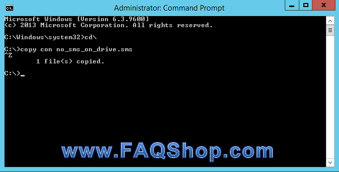 How do I create the “no_sms_on_drive.sms” file for SCCM? | FAQShop